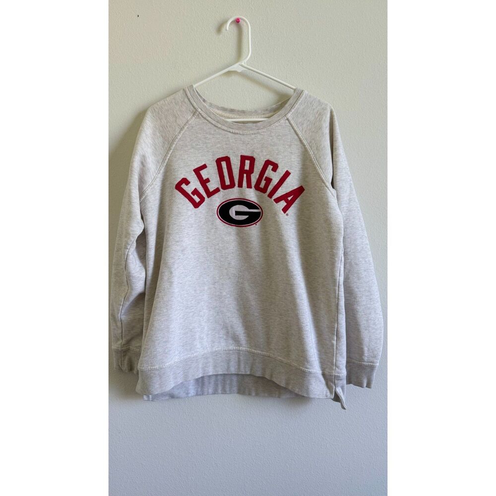 Georgia Bulldogs Sweatshirt Womens Large League Gray UGA SEC Football Pullover